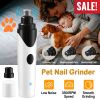 Dogs Cats Pet Nail Grinder USB Rechargeable Pet Electric Nail Trimmer Clipper 3500RPM Paws Trimming Shaping Smoothing Grinder w/ 5Hrs Work Time