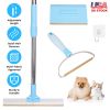3Pcs Pet Hair Removal Kit Multi-Fabric Dog Cat Hair Scraper Lint Shaver Rake Adjustable Telescopic Rod For Carpet Rug Clothes Couch