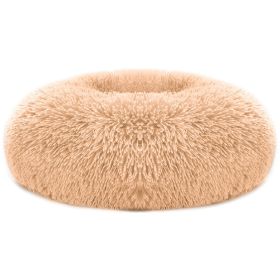 Pet Dog Bed Soft Warm Fleece Puppy Cat Bed Dog Cozy Nest Sofa Bed Cushion For S/M Dog (Option: Brown_L)