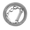 49.2FT Dog Tie Out Cable Long Dog Leash Chew Proof Lead Dog Chain with Durable Spring 360° Rotatable Clips PVC Case for Outside Yard Caming