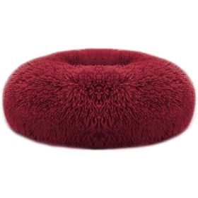 Pet Dog Bed Soft Warm Fleece Puppy Cat Bed Dog Cozy Nest Sofa Bed Cushion For S/M Dog (Option: Red_L)