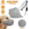 Pet Muzzle Mask Soft Mesh Muzzle Adjustable Dog Mouth Cover with Breathable Mesh Adjustable Neck Forehead Strap for Anti Biting Barking Chewing