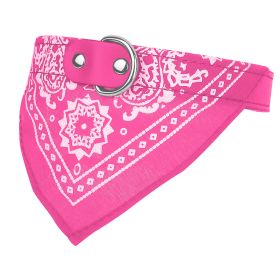 Adjustable Bandana Leather Pet Collar Triangle Scarf (Option: Pink_L)