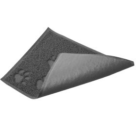 Dog Cat Bowl Mat Pet Food Water Feeding Mat Non-slip Pet Dish Tray Mat Paw Clean Placemat (Option: Square_Grey)