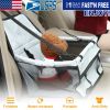 Dog Booster Car Seat Foldable Dog Booster Seat Pet Travel Carrier w/ Clip-on Safety Leash Zipper Storage Pocket for Small Medium Pets Up to 20Lbs