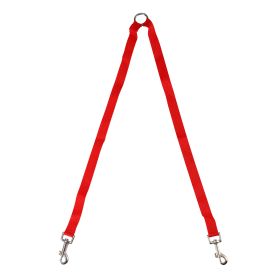 Double Dogs Leash Two Dogs Leash No-Tangle Dual Dogs Lead Metal Coupler Dog Walking Training Leash Pet Leashes for 2 Dogs (Option: Red)