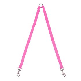 Double Dogs Leash Two Dogs Leash No-Tangle Dual Dogs Lead Metal Coupler Dog Walking Training Leash Pet Leashes for 2 Dogs (Option: Pink)