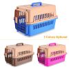 Travel Dog Kennel Carrier Handheld Pet Crate Cage Cat Rabbit Carrier Box w/ 11lbs Max Load Safety Squeeze Latch