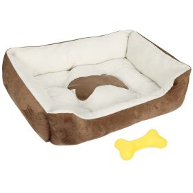 Pet Dog Bed Soft Warm Fleece Puppy Cat Bed Dog Cozy Nest Sofa Bed Cushion Mat For S/M Dog (Option: Brown_XL)