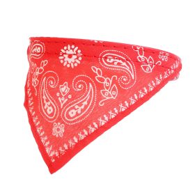 Adjustable Bandana Leather Pet Collar Triangle Scarf (Option: Red_S)