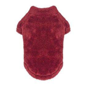 Soft Plush Pullover (Color: Burgundy, size: X-Large)